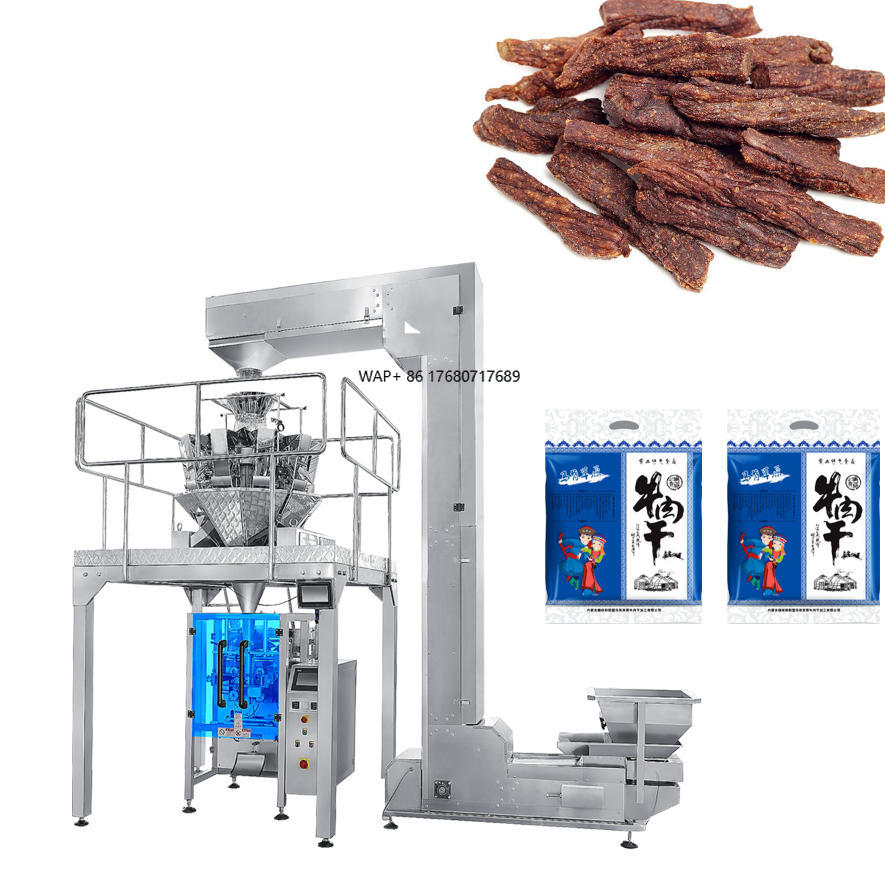 Jerky Beef Pack - Machine d'emballage verticale de pesage multi-têtes
