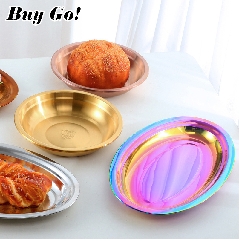 Food Snacks To Buy - 1/2PCS En Acier Inoxydable Plaques Alimentaires