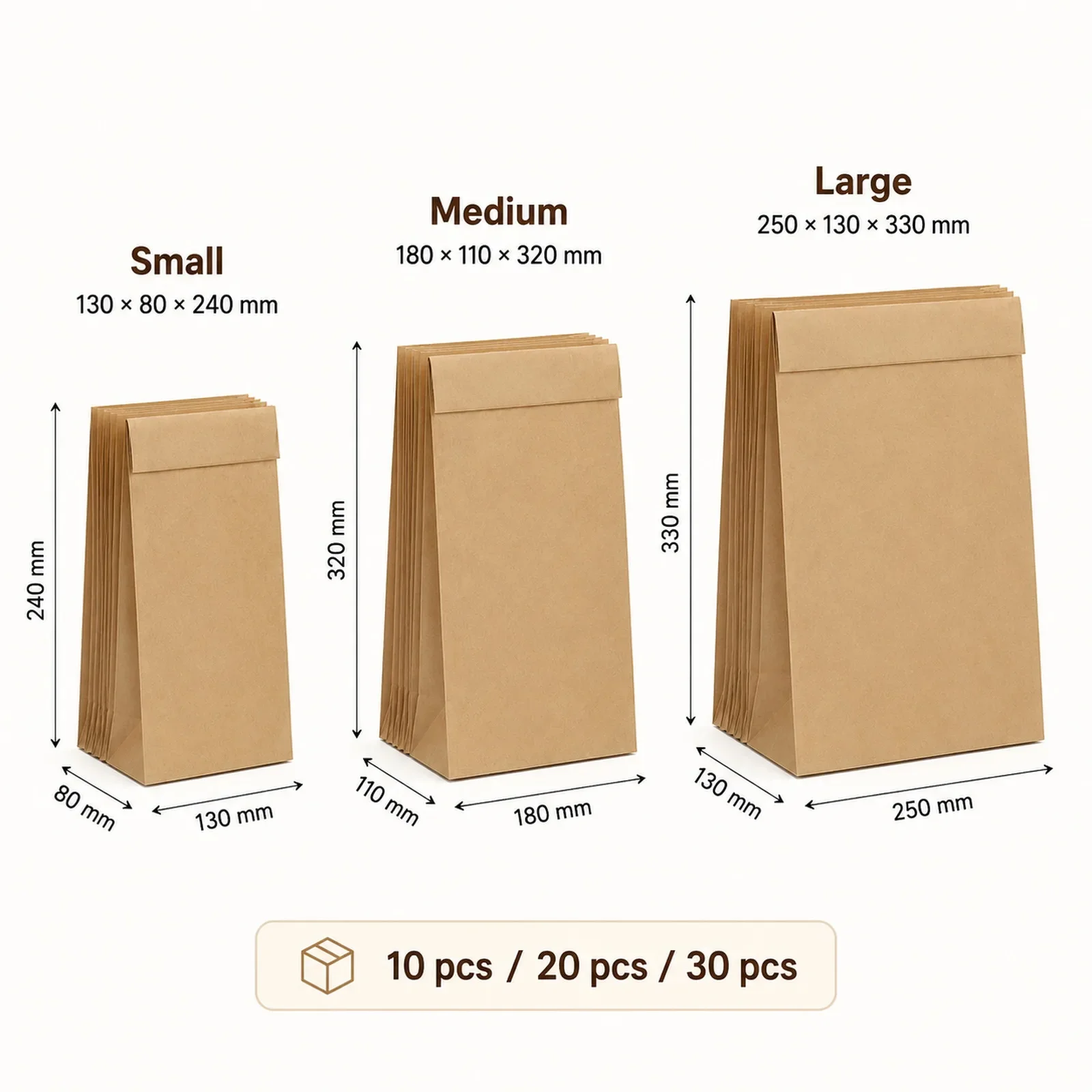 10-30 sacs en papier kraft bru - Food Snacks For Christmas avis et prix