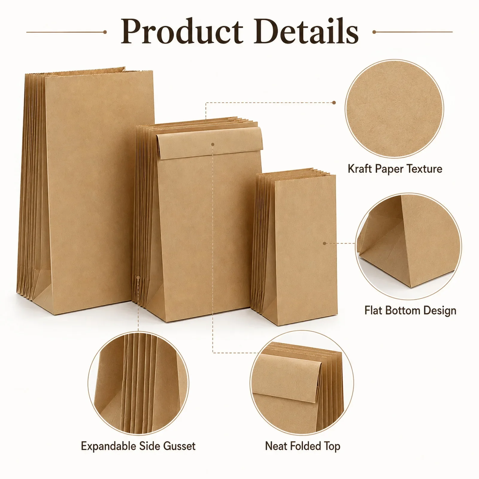 10-30 sacs en papier kraft bru - Food Snacks For Christmas avis et prix
